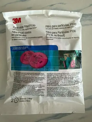 3M 2097 P100 Particulate Filters withNuisanceLevel OrganicVapor Relief