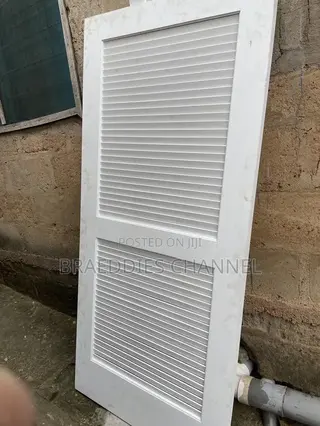 White Louvered Wooden Door — Brand New