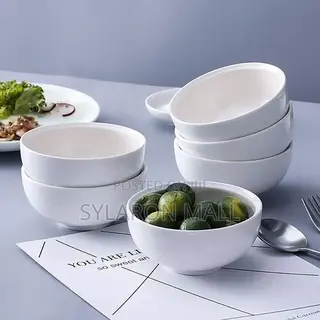 1pc Classic White Ceramic Bowls