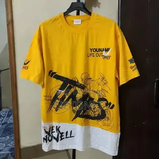 Oversized Motorcycle Graphic T-Shirt – Yello/Black