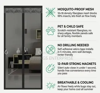 Durable Fibreglass Door Magnetic Mosquitoe_Insect Net-Curtain