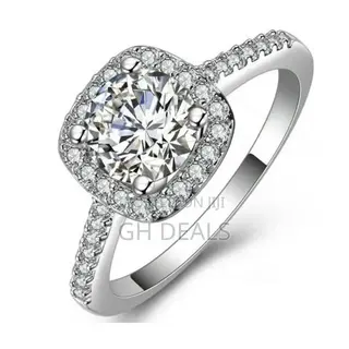 Fashion Female Diamond Engagement Wedding Ring - Silver
