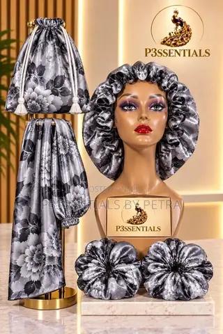 Satin Bonnet + Scarf + 2 Scrunchies Set | P3SSENTIALS