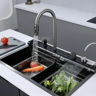 Luxury LED Digital Smart Kitchen Waterfall Sink Set – Multi-Function