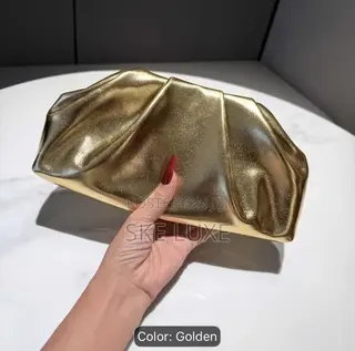 Luxury Metallic Dumpling Clutch Bag - (Gold and Silver)
