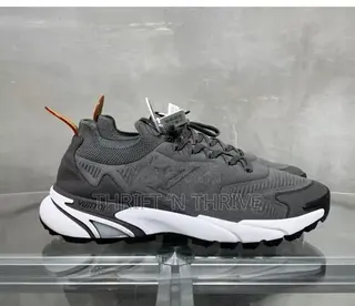 Grey and White Louis Vuitton LV Tatic Knit Sneaker.