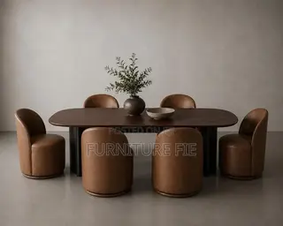 Cooper / Kira 7pc Dining Set Swivel Faux Leather From Arhous Usa