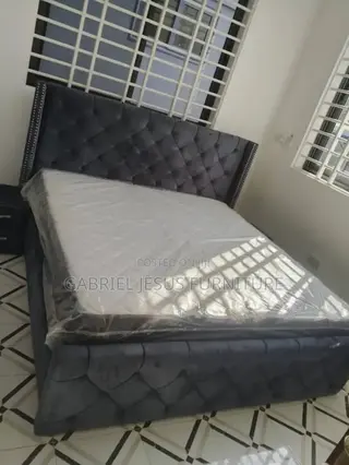 King Size Bed With Mattress and Nightstand Available