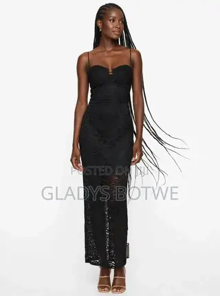 New Black Sleeveless Lace Dress. Uk. 14