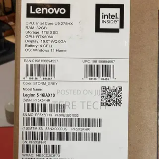 New Laptop Lenovo Legion 5 32GB Intel Core Ultra 9 SSD 1T