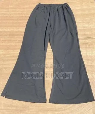Black Palazzo Joggers With Side Splits