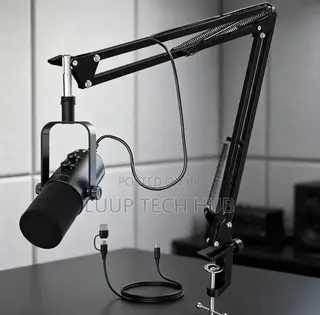 XLR/USB Podcast Microphone With Boom Arm Stand