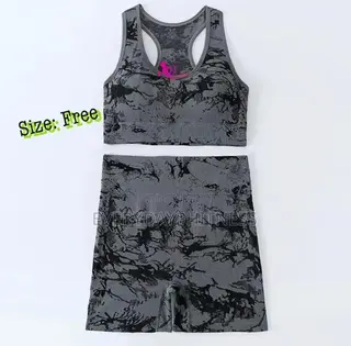 Ladies Yoga Sports Bra With Biker Shorts