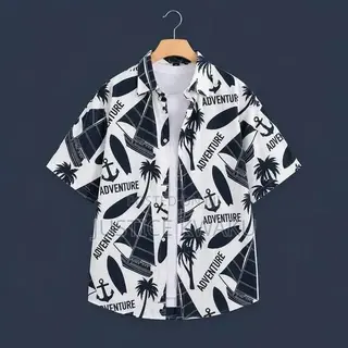 Dapper Man Hawaiian Print Short Sleeve Shirt