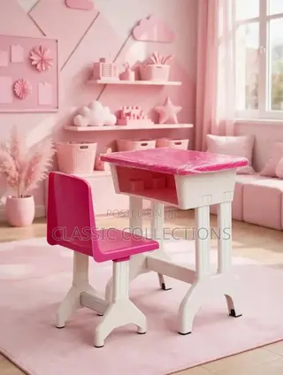 Kids' Plastic Study Desk and Chair Set