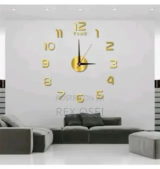 3d Wall Clock Gold
