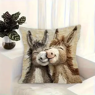 2pcs Equestrian-Inspired Throw Pillow Covers
