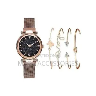 Women Magnetic Starry Sky Watch + 4pcs Bracelet