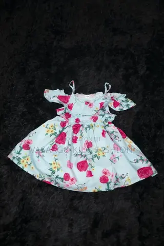 Beautiful Off Shoulder Flowery Dress for Little Girl