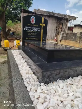 Two Steps Granite Tombstone Done at Atinpoku
