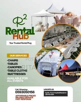 Tables,Chairs,Canopies for Rent at Affordable Price