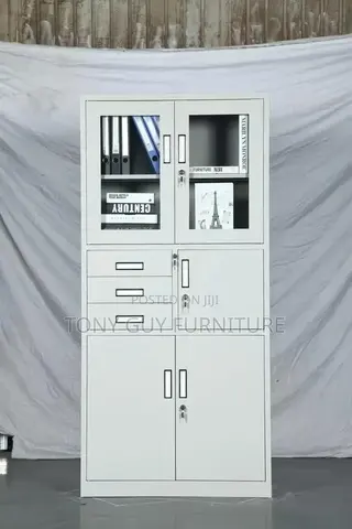 Half Glass Cabinet With Safe Inside