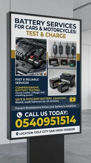 Battery Services for Cars & Motorcycles: Test & Charge