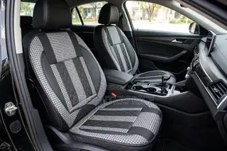 Luxury Universal Seat Cover-Ash and Black -Woven Design