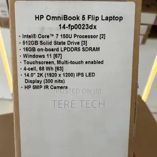 New Laptop HP OmniBook 5 Flip 16GB Intel Core 7 SSD 512GB