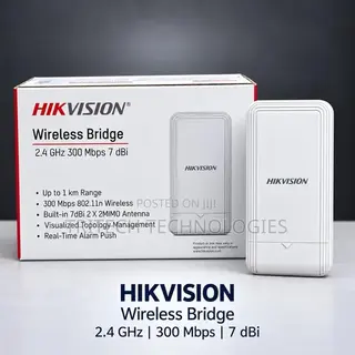 Hikvision Ds-3wf1000s-Ei-2n 2.4Ghz 300Mbps 1KM Wireless Bridge
