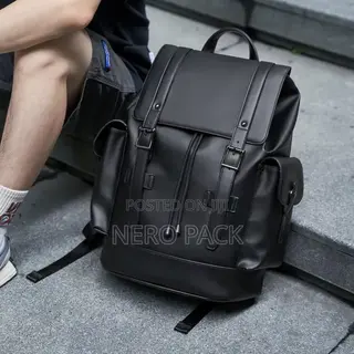 Luxury PU Leather Bag for Men’s Business, Travel Laptop Backpack