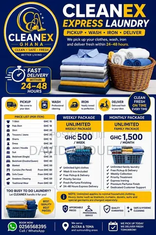 Cleanex Laundry Express Pickup and Delivery Service