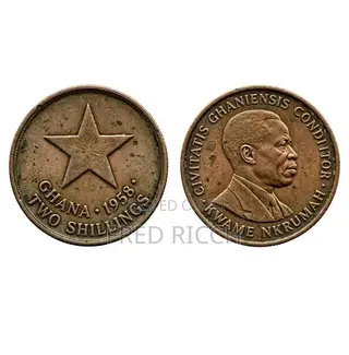 100% Original 1958 Ghana Two Shillings Kwame Nkrumah Coins -Lot of 10