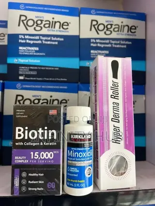 Kirkland Minoxidil + Derma Roller + Biotin Combo