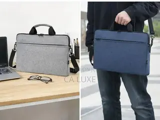 Waterproof 14"/15" Laptop/Tablet Men's Briefcase in Black Pu Leather