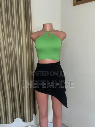 Green Shein Bareback Top Thrift