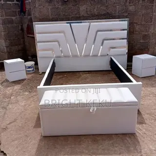 Quality Double Oversized Bed Frame With Side Drawer Ottoma