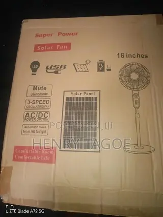 16 Inches Solar Rechargeable Fan Super Power With High Speed for Sale
