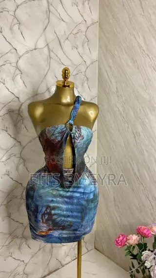 Sexy Blue/Brown Club Mini Dress