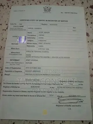 Birth and Business Documents Registration
