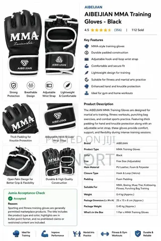 Aibeijian Mma Training Gloves