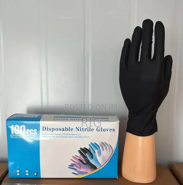Blue and Black Disposable Nitrile Gloves · Photo 1