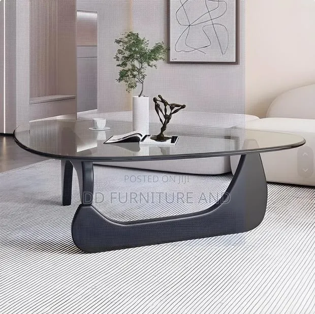 Glass Center Table With Wood Base · Photo 1