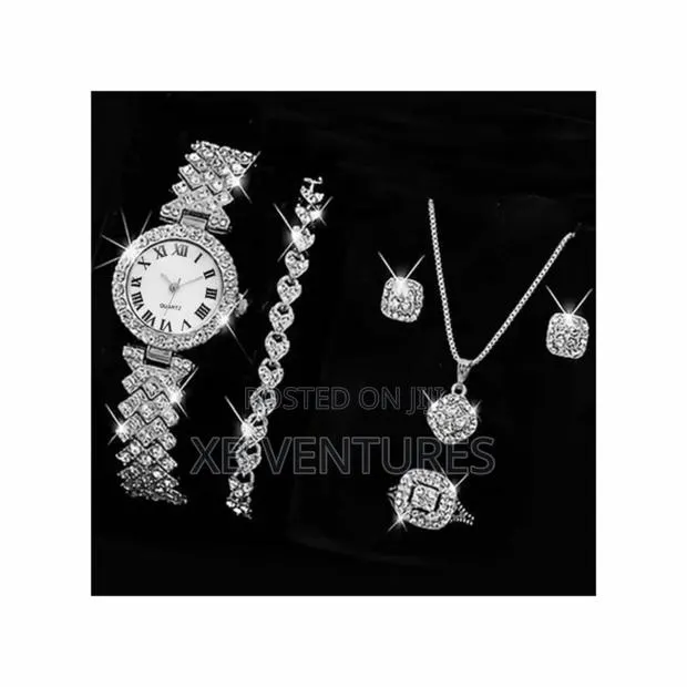 5PCS Watch Ring Necklace Earrings Bracelet Set · Photo 1