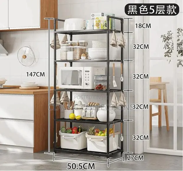 5-Tier Kitchen Organizer Rack- Heavy-Duty Microwave Appliance Stand · Photo 1