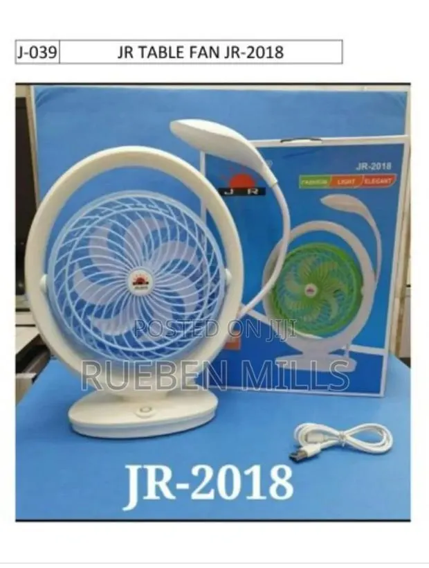 Two in One Rechargeable Table Desk Fan With Led Light - Jr 2018 · Photo 1