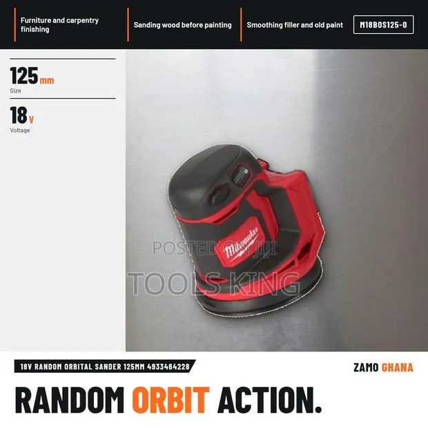 18V Random Orbital Sander 125Mm - M18bos125-0 · Photo 1