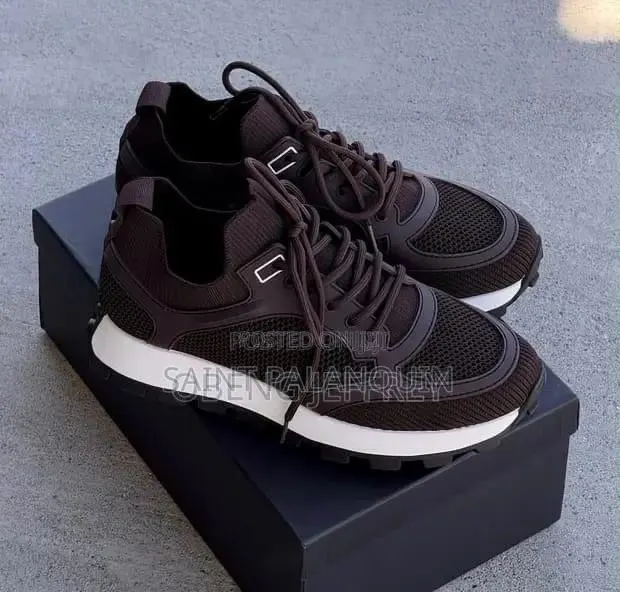 Bruno Renzoni Mesh and Leather Sneakers in Brown · Photo 1
