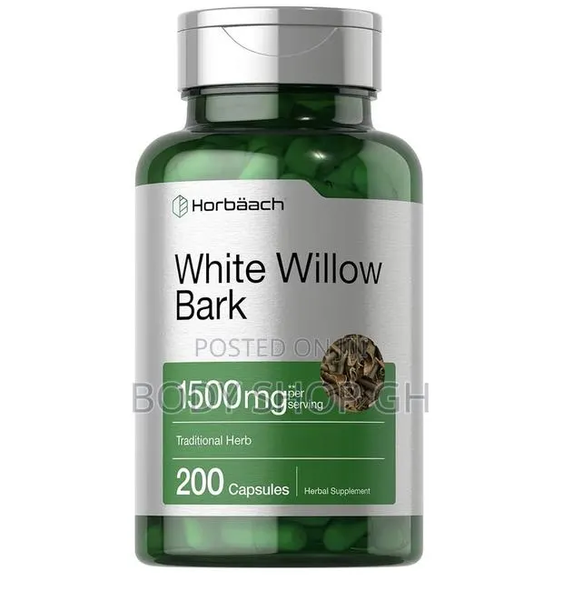 Horbäach White Willow Bark Capsules | 200 Pills | Max Strength · Photo 1