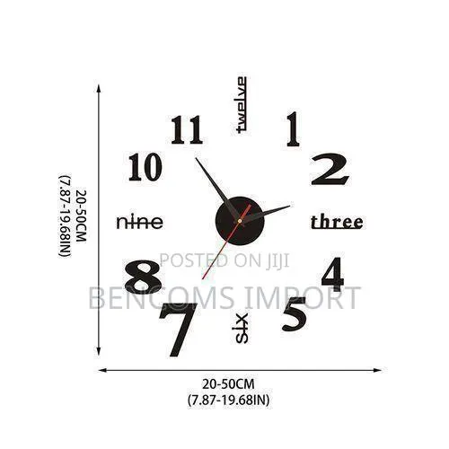 3D Wall Clock – Modern DIY Wall Clock for Living Room · Photo 2